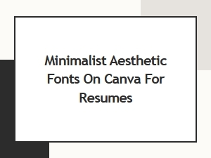 Best Minimalist Aesthetic Fonts on Canva for Modern Resumes